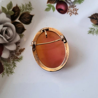 Vintage 14k gouden broche hanger camee