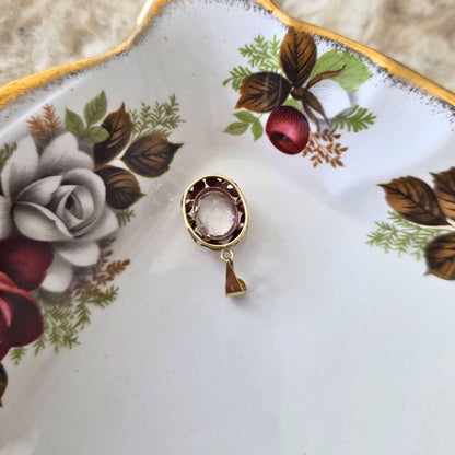 Vintage 14k gouden hanger met kwarts