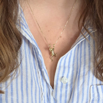 Vintage 14k gold cat pendant
