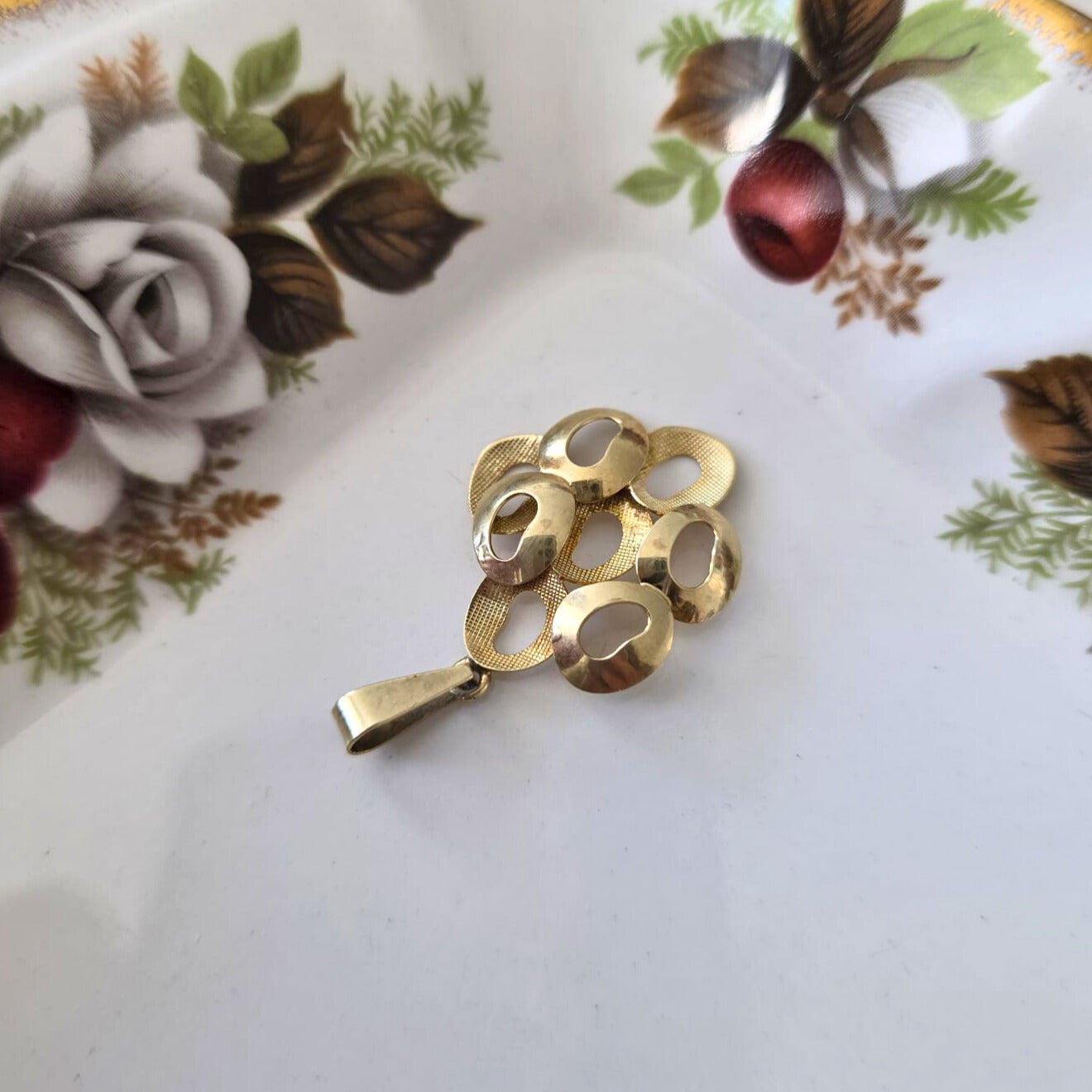 Vintage 14k gouden hanger abstract