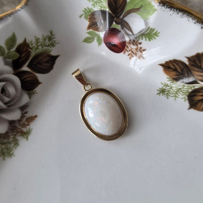 Vintage 14k gouden hanger met opaal