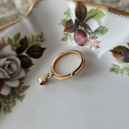 Vintage 14k gouden hanger met opaal