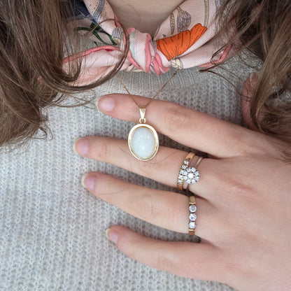 Vintage 14k gouden hanger met opaal