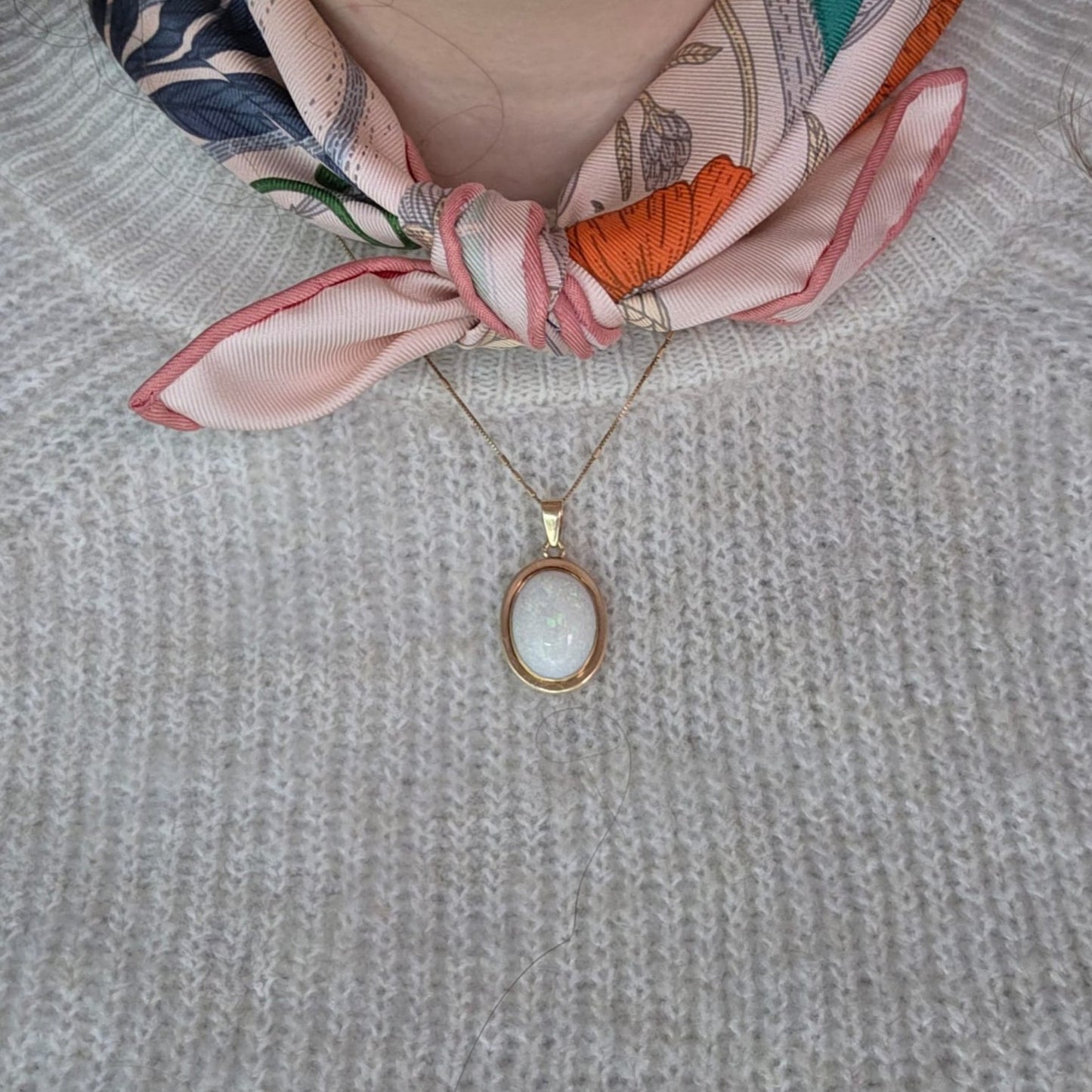 Vintage 14k gouden hanger met opaal