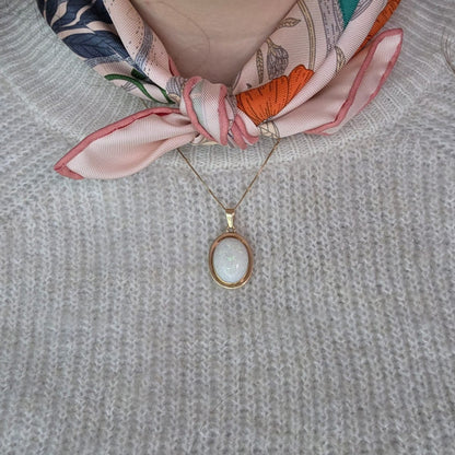 Vintage 14k gouden hanger met opaal