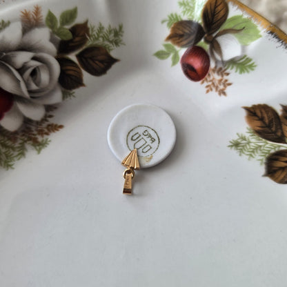 Vintage 14k gouden hanger met porselein