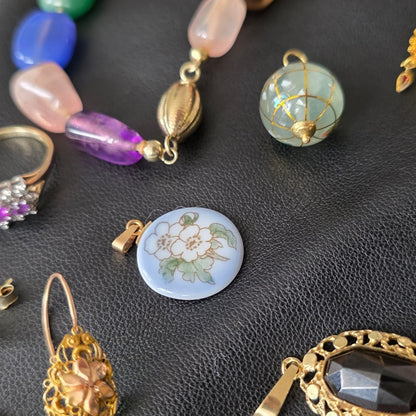 Vintage 18k gouden hanger wereldbol