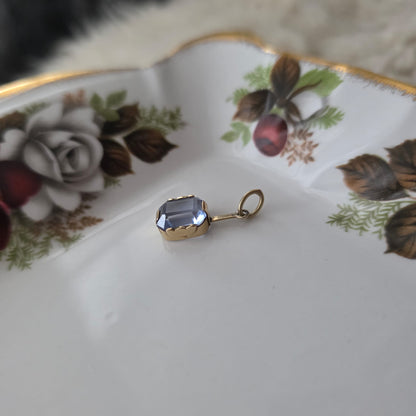 Vintage 14k gouden hanger met topaas