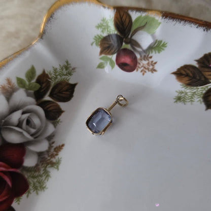 Vintage 14k gouden hanger met topaas