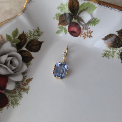Vintage 14k gouden hanger met topaas
