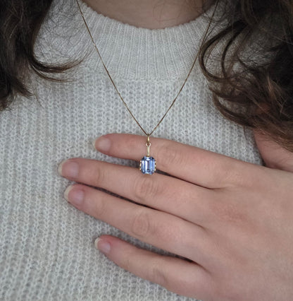 Vintage 14k gouden hanger met topaas