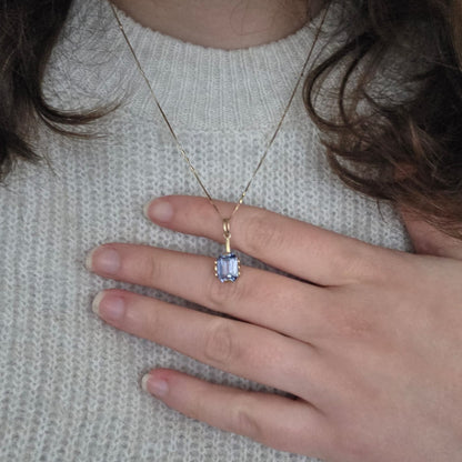 Vintage 14k gouden hanger met topaas