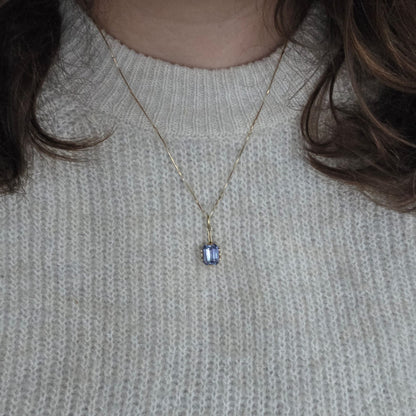 Vintage 14k gouden hanger met topaas