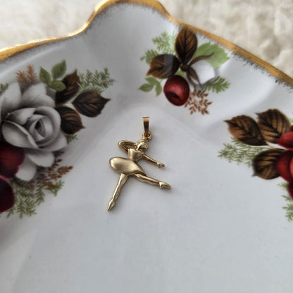 Vintage 14k gouden hanger ballerina