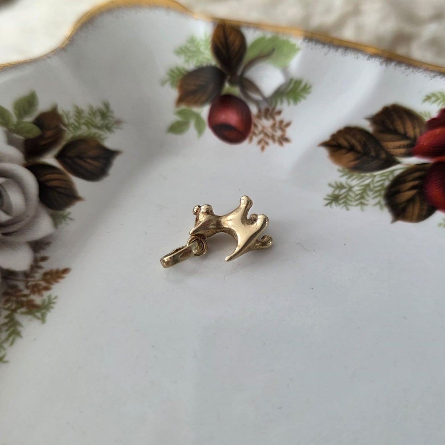 Vintage 14k gouden hanger terrier hondje