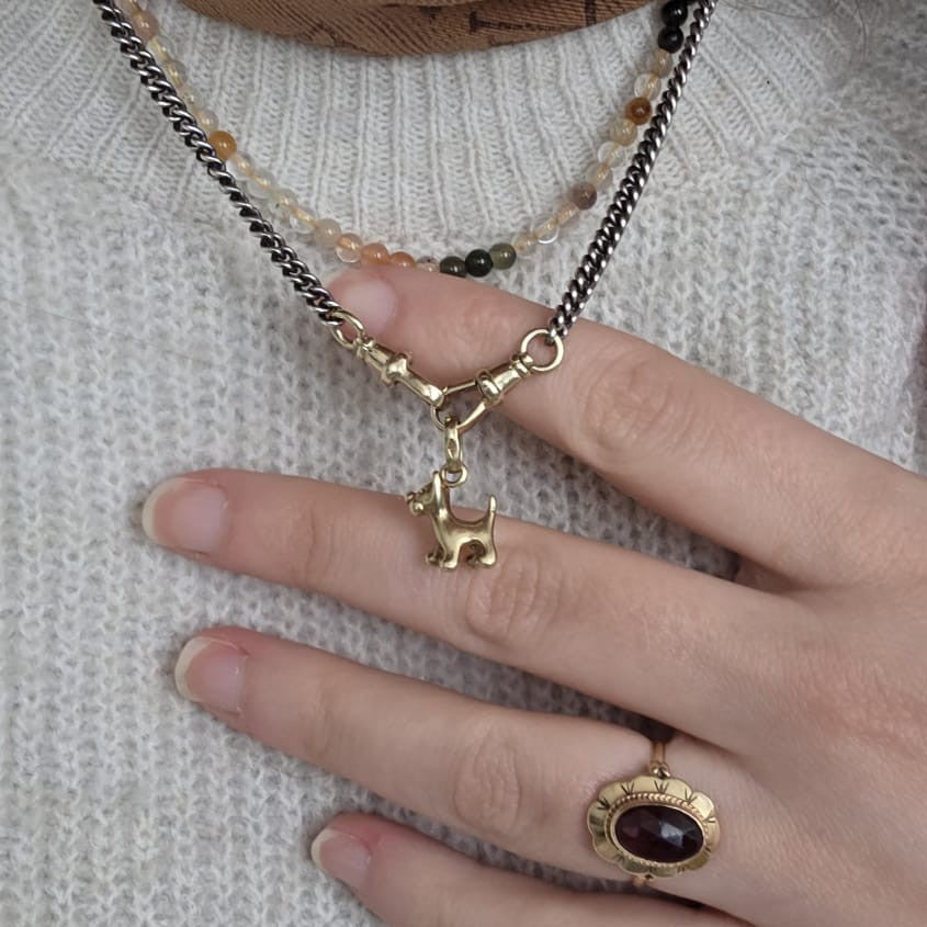 Vintage 14k gouden hanger terrier hondje