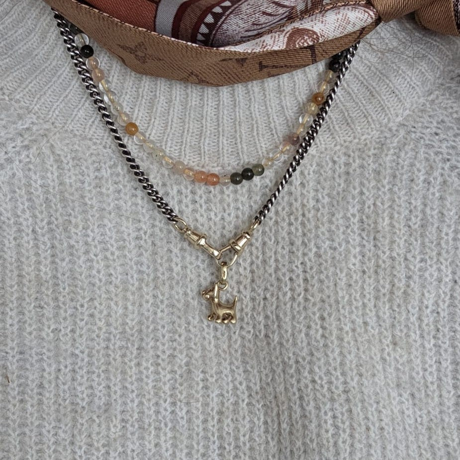 Vintage 14k gouden hanger terrier hondje