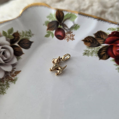 Vintage 14k gouden hanger terrier hondje