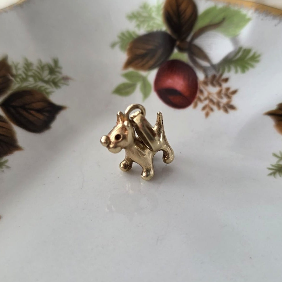 Vintage 14k gouden hanger terrier hondje