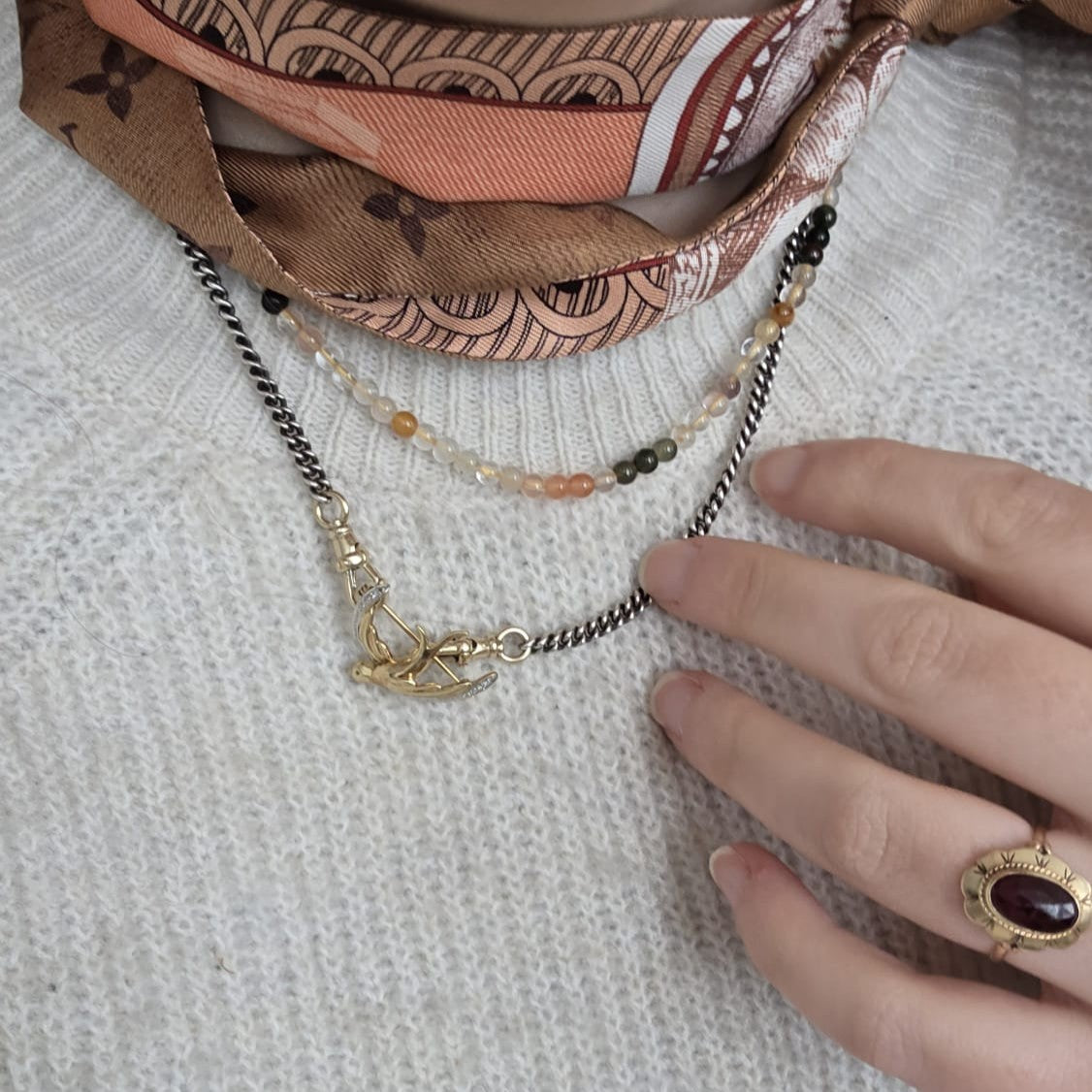 Vintage 14k gouden broche met diamant zwaluw