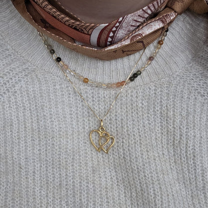 Vintage 18k gouden hanger hartjes