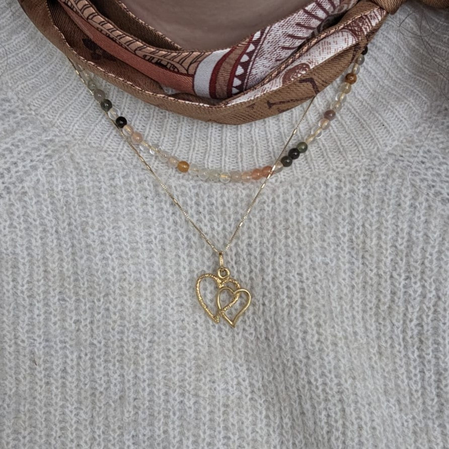 Vintage 18k gouden hanger hartjes