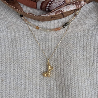 Vintage 18k gouden hanger poedel hond