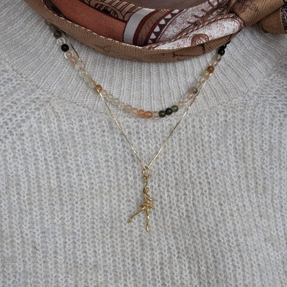 Vintage 18k gouden hanger danseres