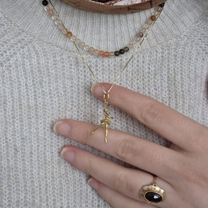 Vintage 18k gouden hanger danseres