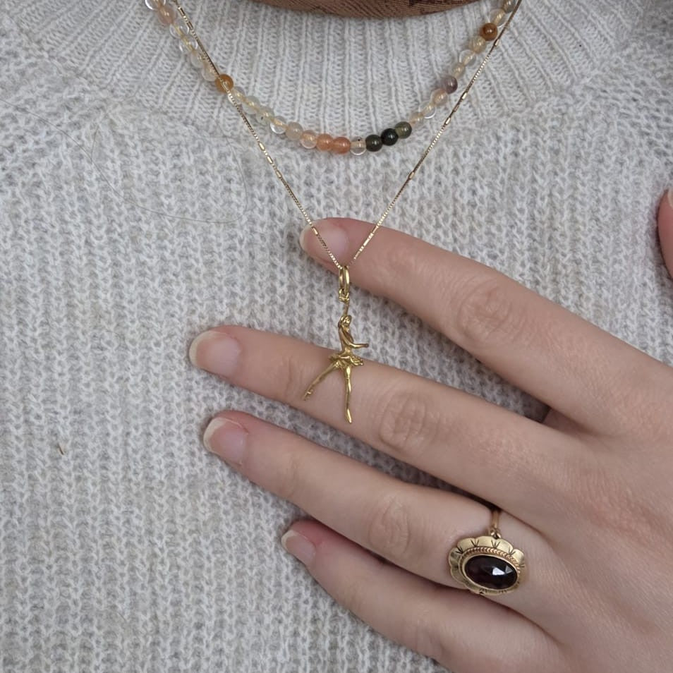 Vintage 18k gouden hanger danseres