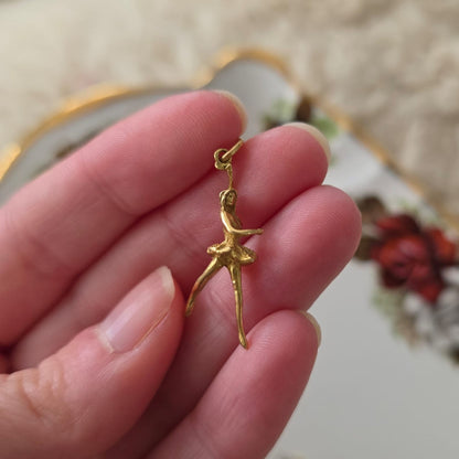 Vintage 18k gouden hanger danseres