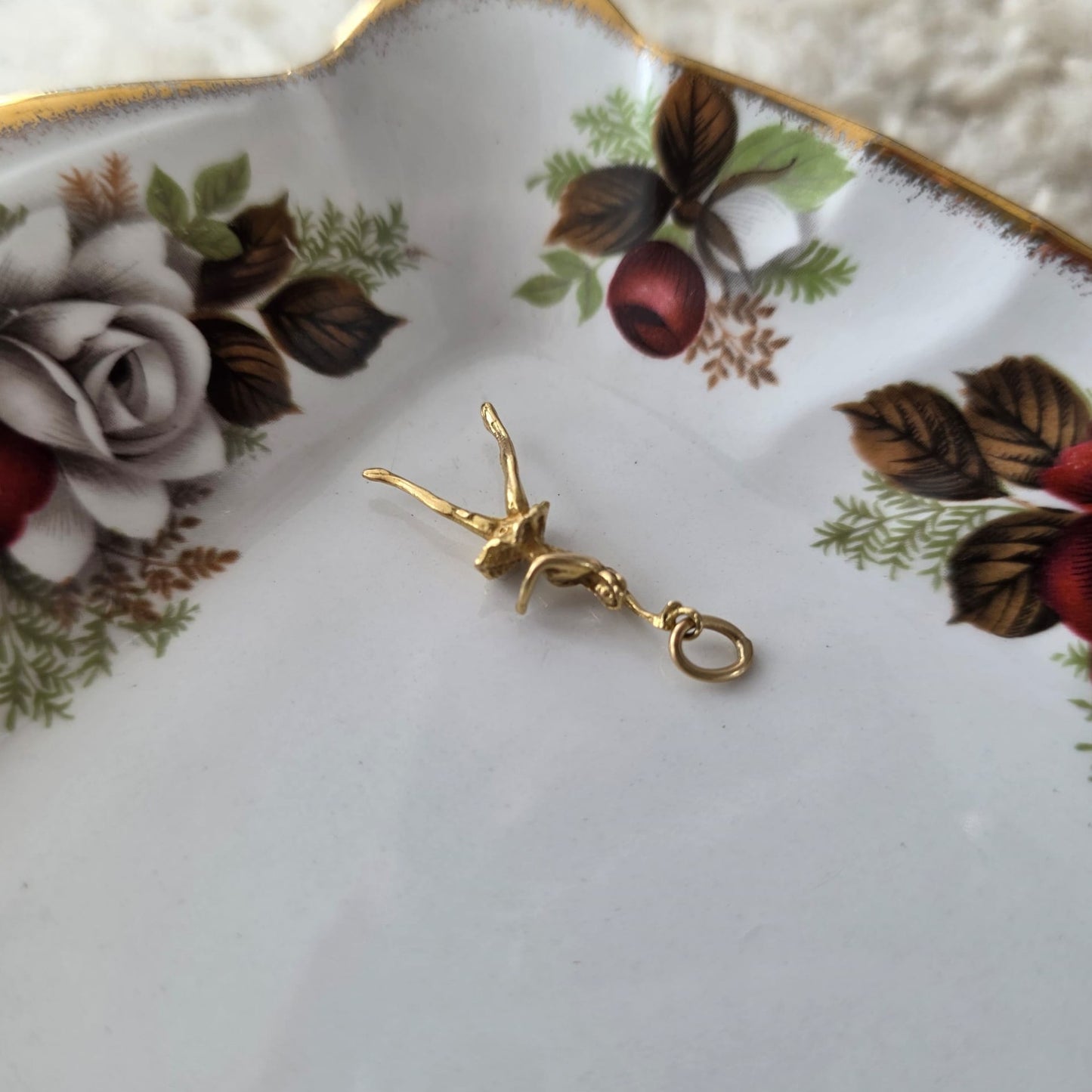 Vintage 18k gouden hanger danseres