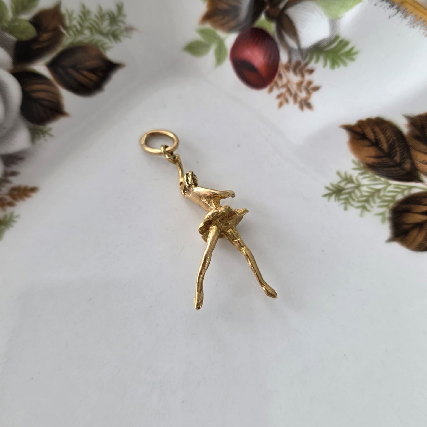Vintage 18k gouden hanger danseres