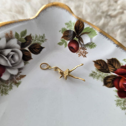 Vintage 18k gouden hanger danseres