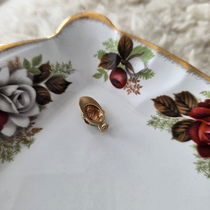 Vintage 18k gouden hanger pet emaille