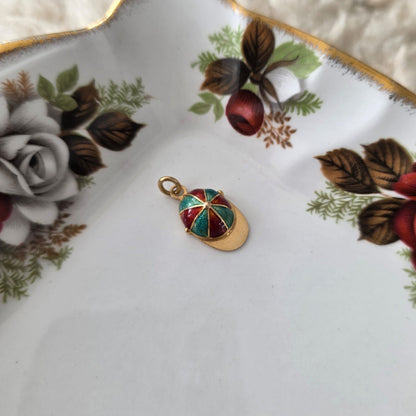 Vintage 18k gouden hanger pet emaille