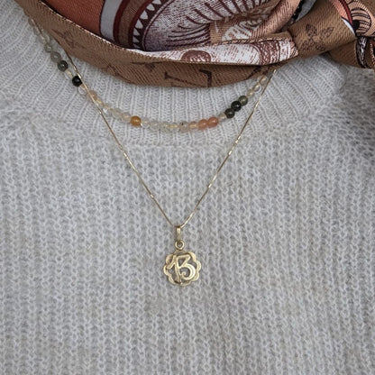 Vintage 18k gouden hanger lucky 13