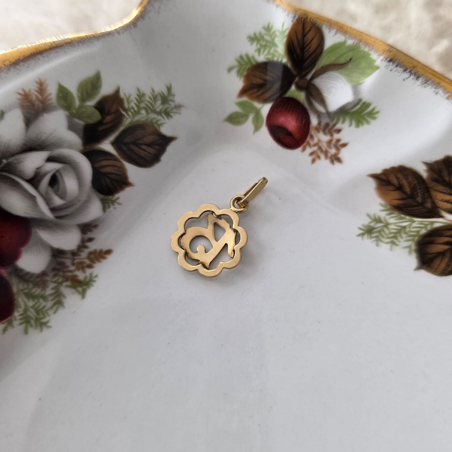 Vintage 18k gouden hanger lucky 13