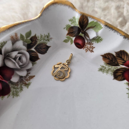 Vintage 18k gouden hanger lucky 13