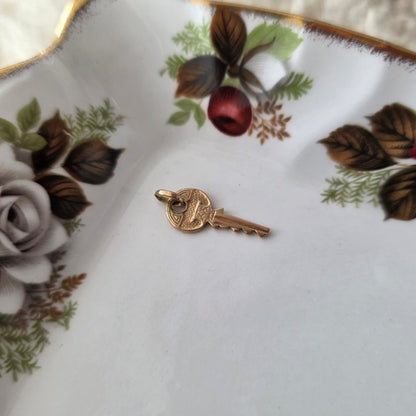 Vintage 18k gouden hanger sleutel
