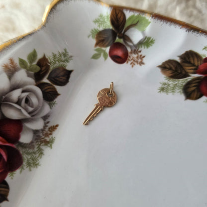 Vintage 18k gouden hanger sleutel