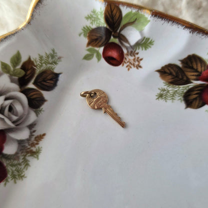Vintage 18k gouden hanger sleutel