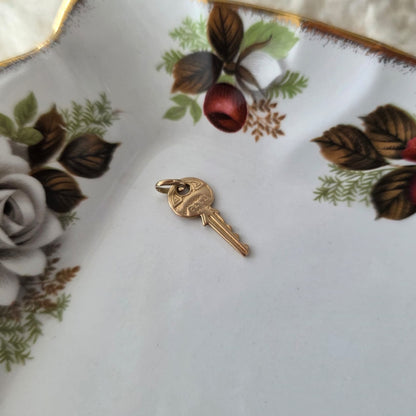 Vintage 18k gouden hanger sleutel