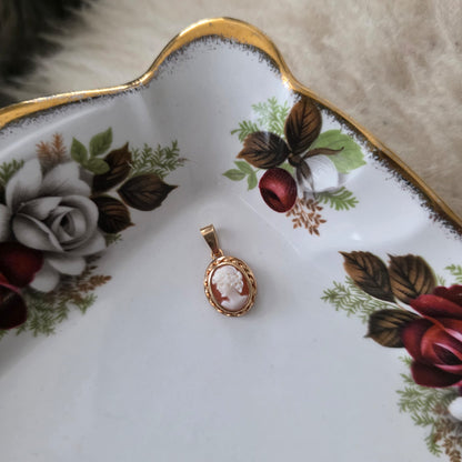 Vintage 18k gouden hanger camee