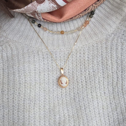 Vintage 18k gouden hanger camee