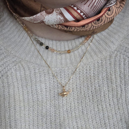 Vintage 18k gouden hanger theepot