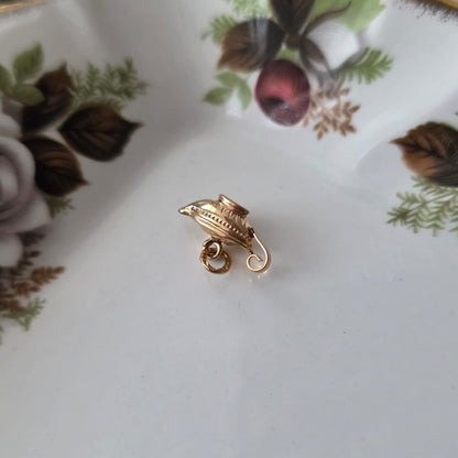 Vintage 18k gouden hanger theepot