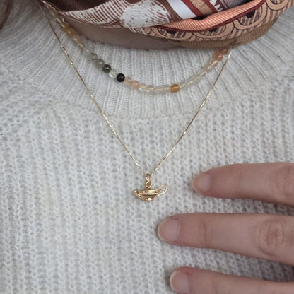 Vintage 18k gouden hanger theepot