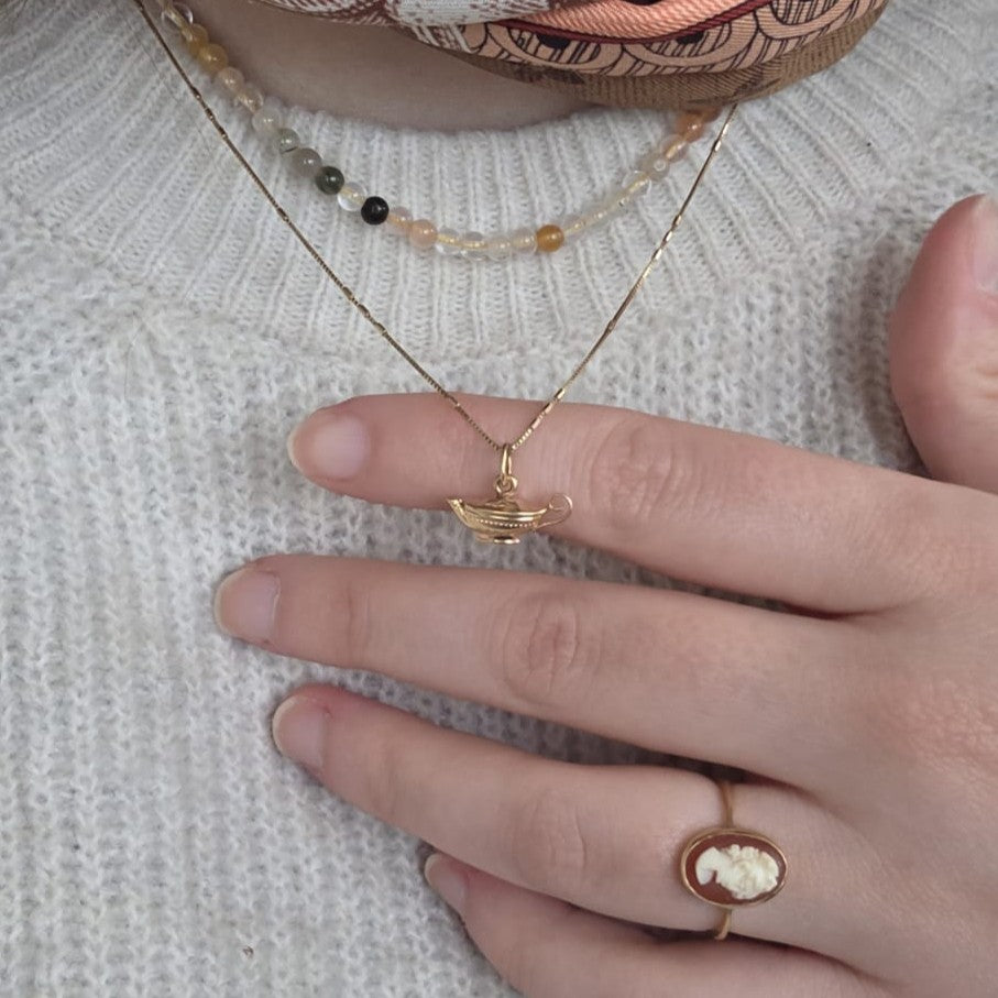 Vintage 18k gouden hanger theepot