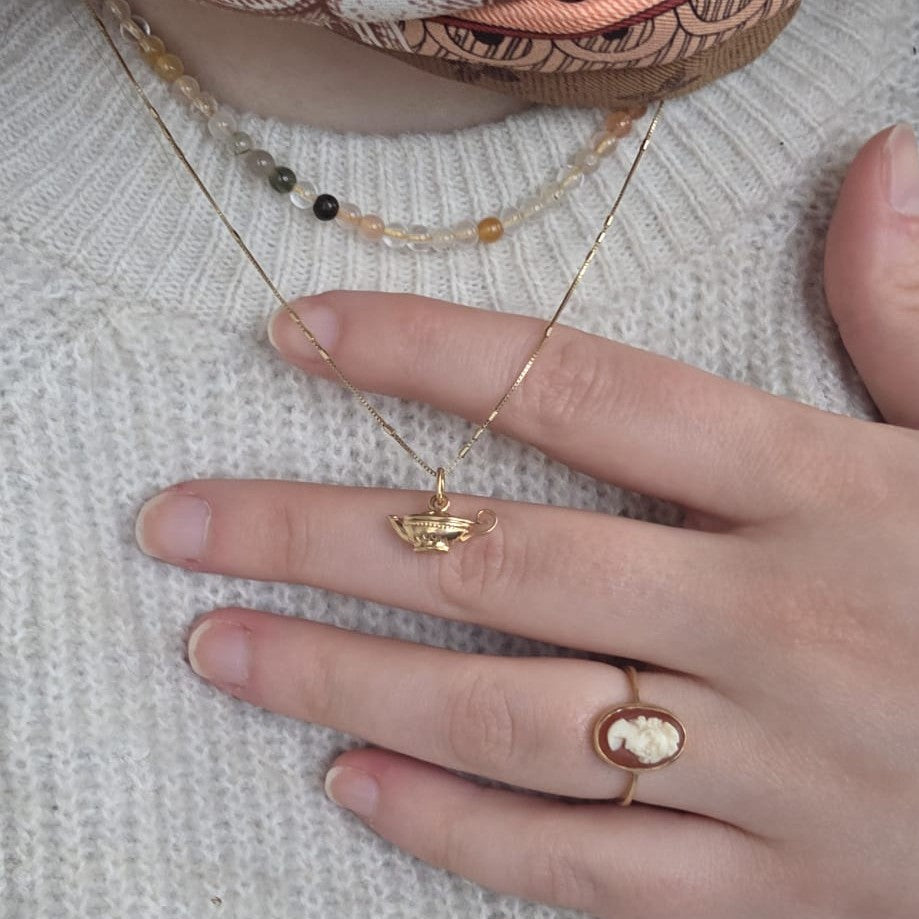 Vintage 18k gouden hanger theepot